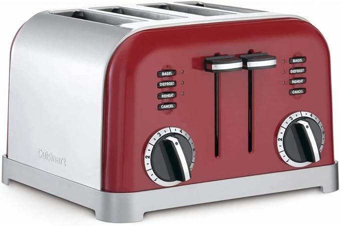 Cuisinart 4スライス メタルクラシックトースター (メタリックレッド)