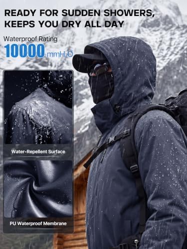 FREE SOLDIER Men's Winter Ski Snow Jacket Warm Fleece Lined Coats