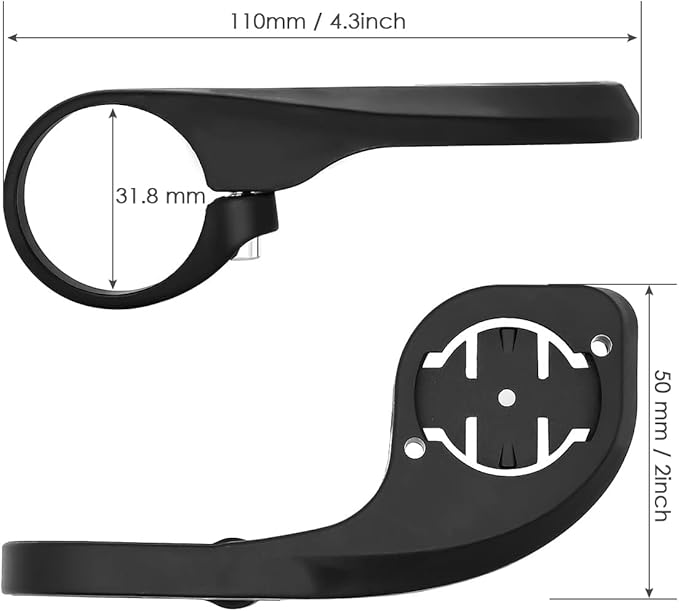 Thinvik Out Front Bike Computer Mount for Garmin Edge 840/830/820/810/540/530/520Plus/520/510/500/200/130/25 GPS Compatible with 31.8mm 25.4mm Handlebar
