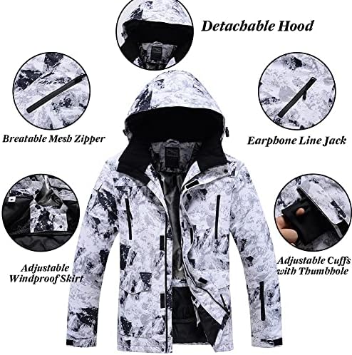 Men's Jacket and Pants Set Insulated Waterproof Waterproof Snowboard Snowsuits for Snow Sport