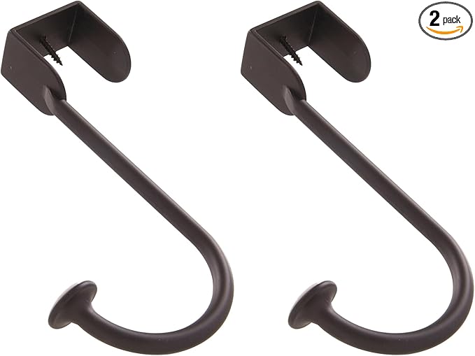 Hardware Essentials 852328 Over The Door Hook Oil Rubbed Bronze (Pack of 2)