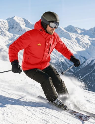 MAGCOMSEN Men's Winter Ski Jacket Waterproof Snow Fleece Lined Warm Coats