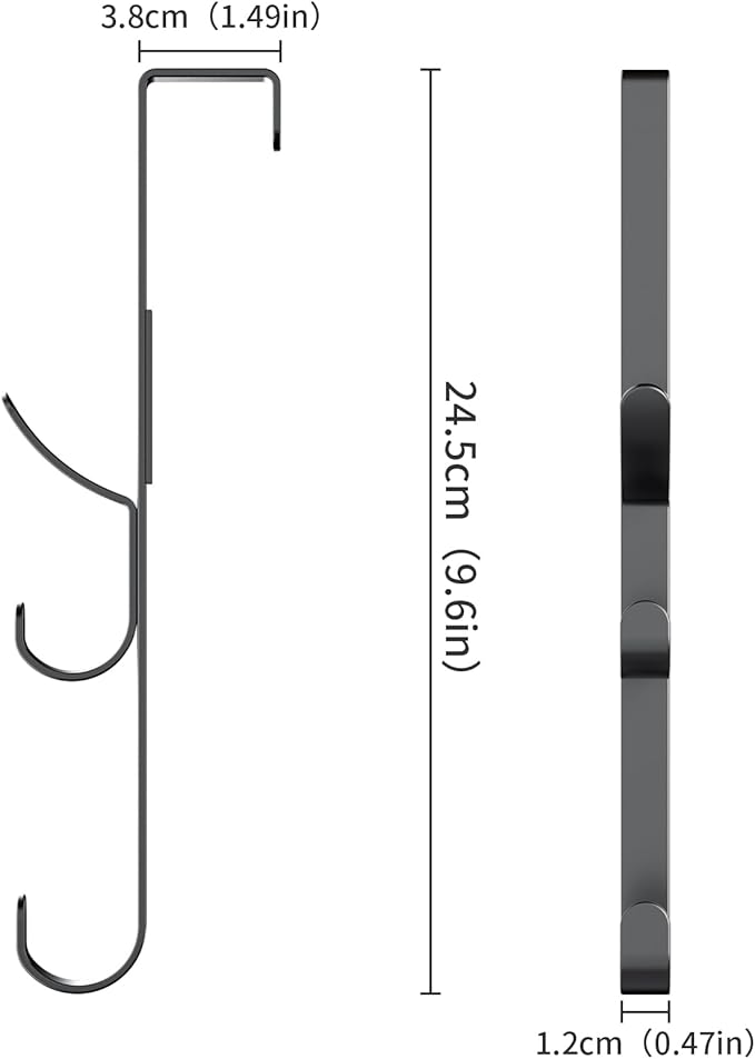 Over The Door Hooks Hanger,Over The Door Towel Hook Organizer Hanging for Coat Clothes Backpack hat Purse Metal Towel Rack Back of Shower for Bathroom,Dorm,Bedroom,Kitchen,Office Closet Black-4Packs