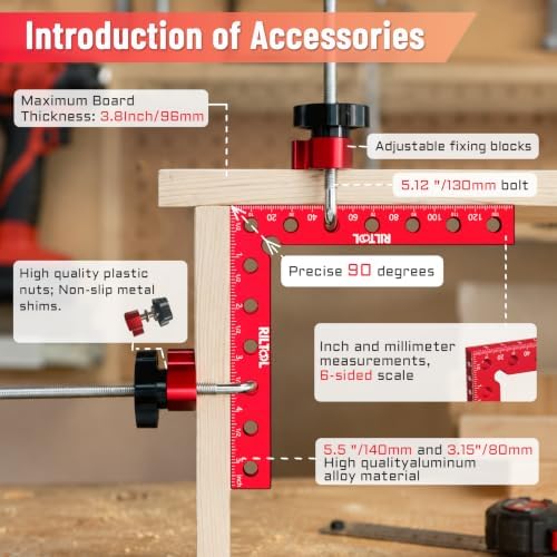 Corner Clamps for Woodworking, 4Pcs 5.5"×5.5" 90 Degree Clamp