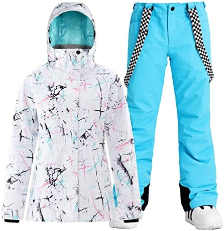 GSOU SNOW Womens Ski Jacket and Pants Set Snowsuits Snow Pants Insulated