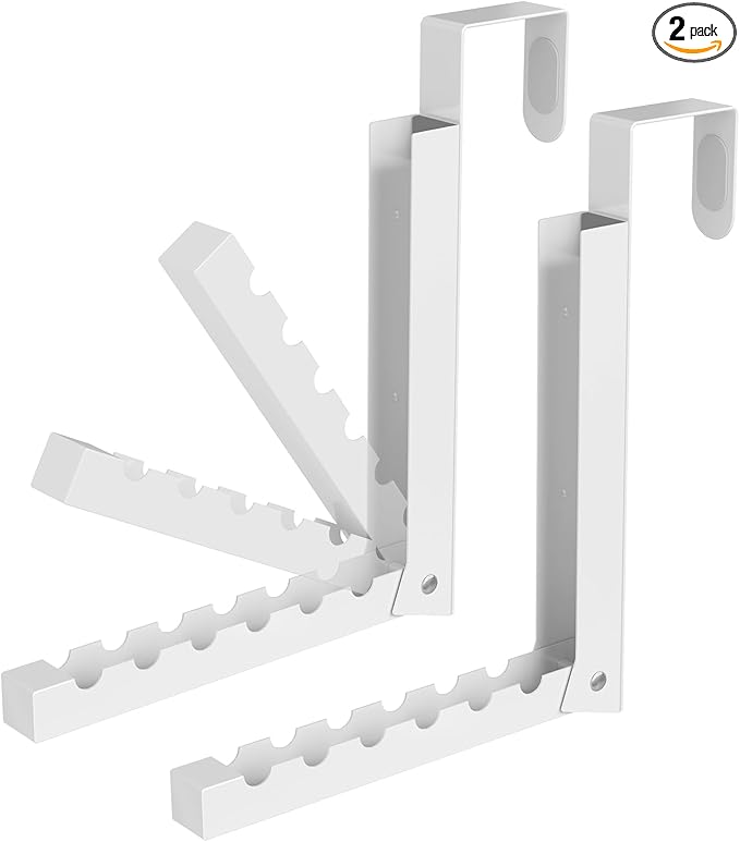 Over The Door Hanger Folding Clothes Drying Rack, Folding Hanging Clothes Rack for Indoor Laundry Room Bathroom Compact Small Space Foldable Portable Over Door Hanging Hook Collapsible