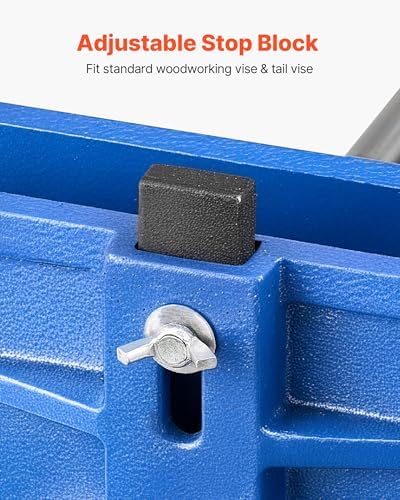 VEVOR Woodworking Vise, 9 Inch Jaw Width, Quick Release Wood Bench Vise, 10.2 Inch Max Jaw Opening, Heavy-duty Cast Iron Construction, Adjustable Front Stop, Workbench Vice, for Woodworking Drilling