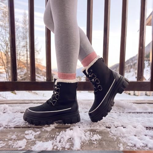DREAM PAIRS Women’s Lace Up Ankle Snow Boots
