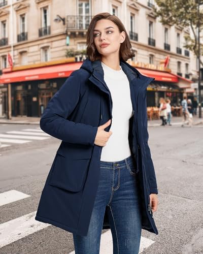 33,000ft Women's Waterproof Winter Coat Long Insulated Jacket with hood