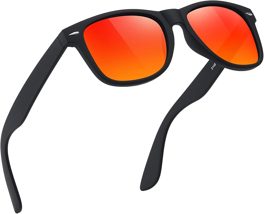 FEIDUSUN Sunglasses Men Polarized Sunglasses for Mens and Womens,Black Retro Sun Glasses Driving Fishing UV Protection