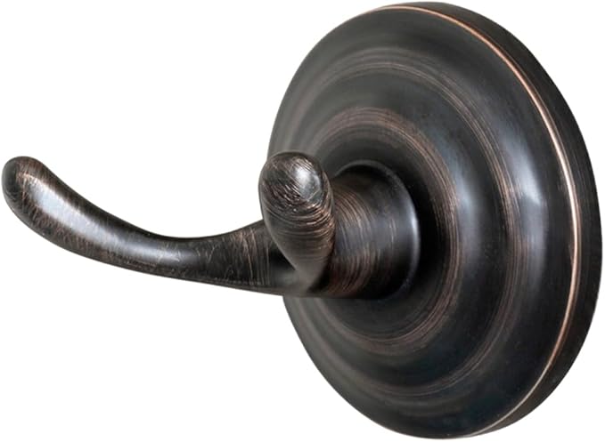 Amazon Basics Zinc Traditional Round Bathroom Towel and Robe Hook, Oil Rubbed Bronze, Easy Installation | Traditional, Round, Bathroom