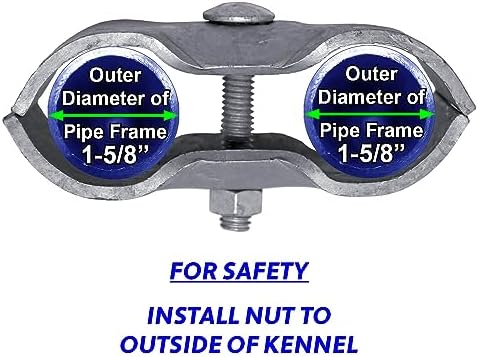 1-5/8" Galvanized Chain Link Fence Panel Clamps with Bolts & Nuts - Saddle Clamps for Dog Kennels & Temporary Fencing (1 Set)