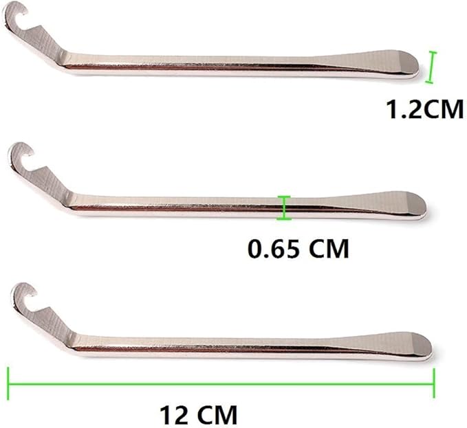 BlueSunshine Bicycle Tire Lever - Premium Hardened Stainless steel Levers to Repair Bike Tube - Must Have Tool Kit for Road Bicyclist - Set of 3
