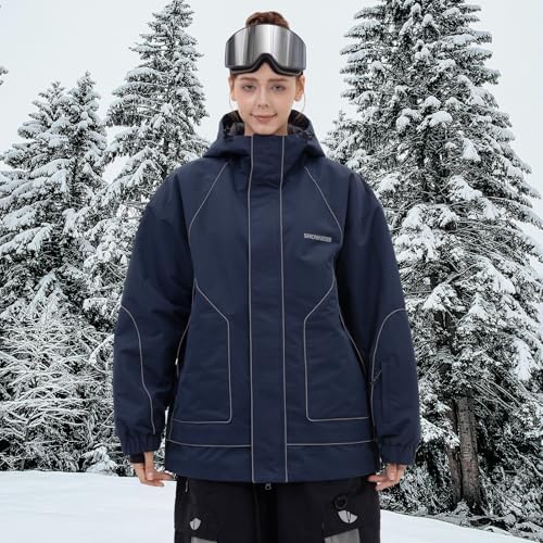 SNOWVERB Women Men Reflective Loose Fit Snow Coat Ski & Snowboard Jackets