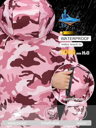 TACVASEN Women's Winter Coats Waterproof Snow Ski Jacket Warm Fleece