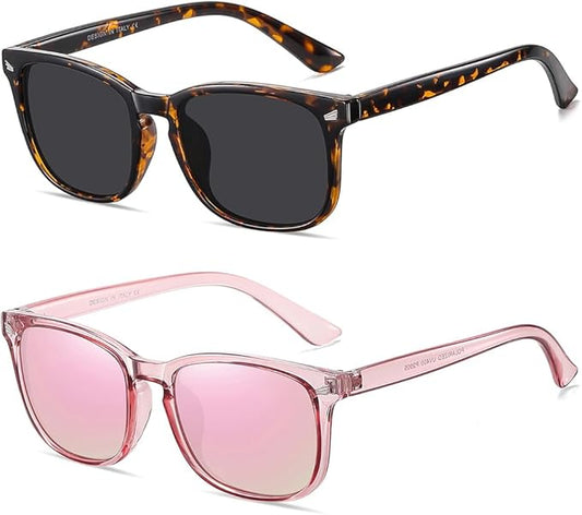 DUSHINE 偏光サングラス レディース クラシックレトロスタイル UV400保護