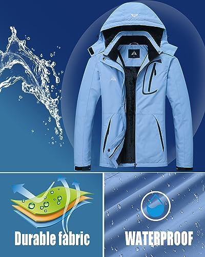 MOERDENG Women's Waterproof Warm Ski Coat Windproof Outdoor Winter Jacket
