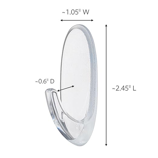 Command Outdoor Medium Clear Wall Hook, 5 Hooks and 6 Strips, Damage-Free Hanging Wall Hook for Hanging Outdoor Wall Decor with Weather Resistant Strips, Holds up to 2 lb