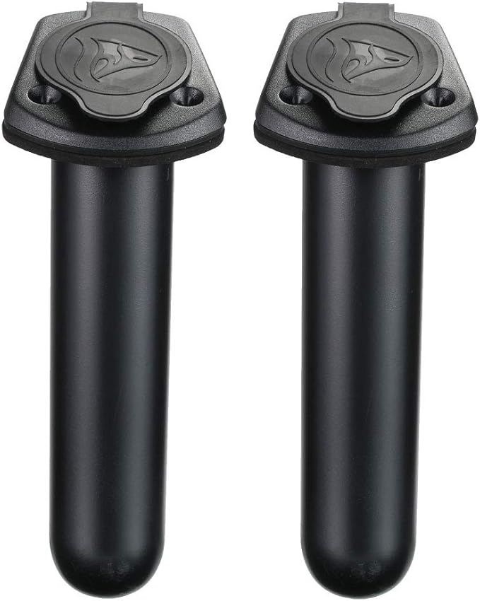カヤック用デッキ埋め込み式ロッドホルダー（キャップカバー付き）2個セット ボート、カヌー、釣り具アクセサリーツール