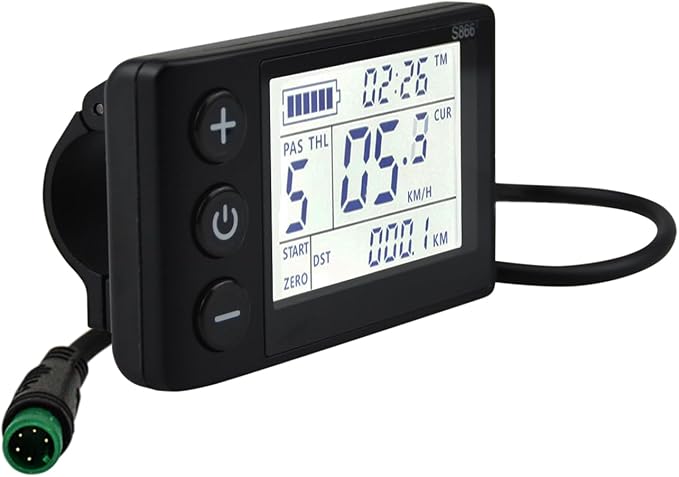 S866 Electric Bicycle LCD Display Meter, 24V 36V 48V Ebike LCD Display Control Panel Wireless Bicycle Speedometer Odometer for Electric Scooter Electric Bike Modification