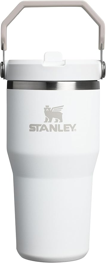 STANLEY IceFlow 2.0 フリップストロータンブラー ハンドル付き 20oz | ツイストオンリッドとフリップアップストロー | 漏れ防止ウォーターボトル | 真空断熱ステンレス | BPAフリー | フロスト