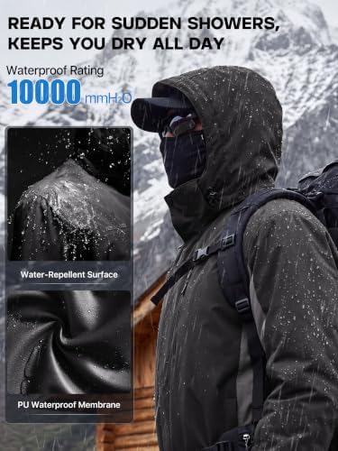 FREE SOLDIER Men's Winter Ski Snow Jacket Warm Fleece Lined Coats
