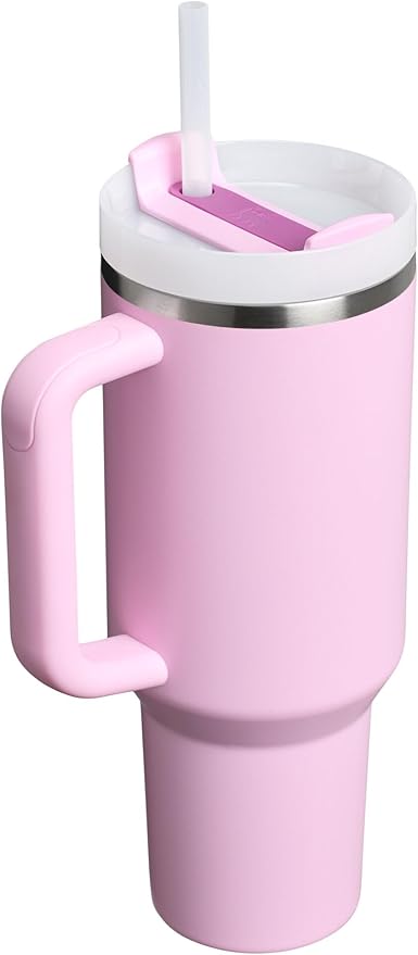 STANLEY Quencher H2.0 タンブラー ハンドルとストロー付き 40oz | Flowstate 3段階調節フタ | 車のドリンクホルダー対応 旅行に便利 | 真空断熱ステンレス | BPAフリー | チェリーブロッサム
