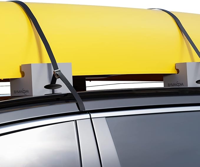 WOOWAVE Canoe Carrier Deluxe Carrier Kit Universal Soft Standard Foam Block for Roof Racks Car-Top Replacement with Tie-Downs, 6 inches