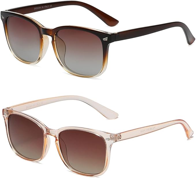 DUSHINE レディース 偏光サングラス クラシックレトロスタイル UV400保護