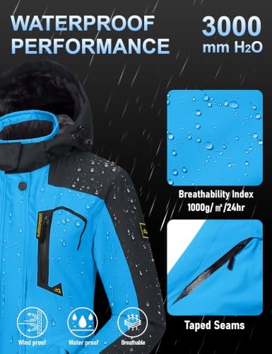 MAGCOMSEN Winter Coats for Women Ski Jackets Snow Waterproof Warm Rain Coat