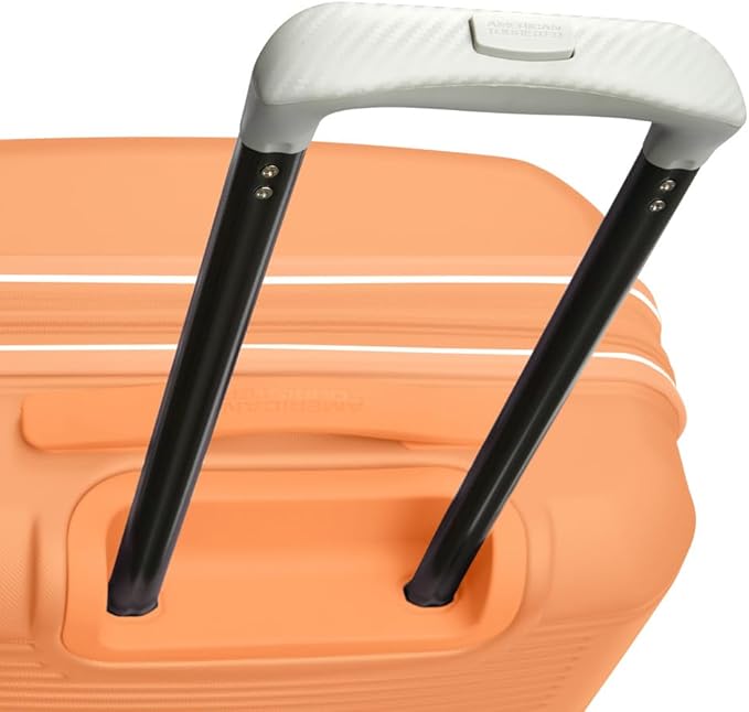 American Tourister Stratum 2.0 Expandable Hardside Luggage with Spinner Wheels, 28-Inch Checked-Large, Papaya