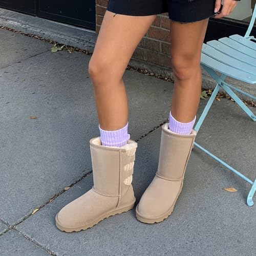 DREAM PAIRS Women's Mid Calf Winter Snow Boots