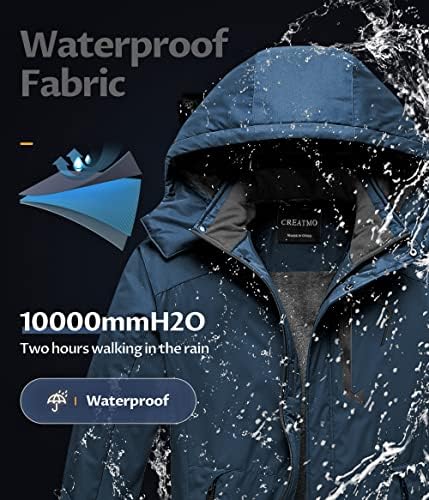 Men's Mountain Waterproof Ski Jacket - Windproof Snowboarding Warm Winter Coat Raincoat
