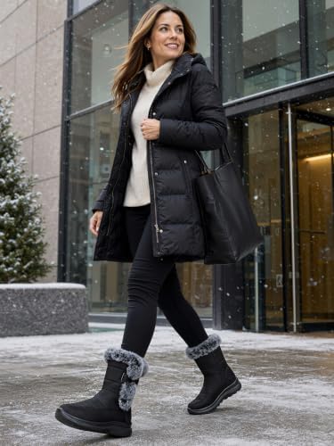 SHIBEVER Warm Winter Boots for Women: Snow Comfortable Casual Walking Boot
