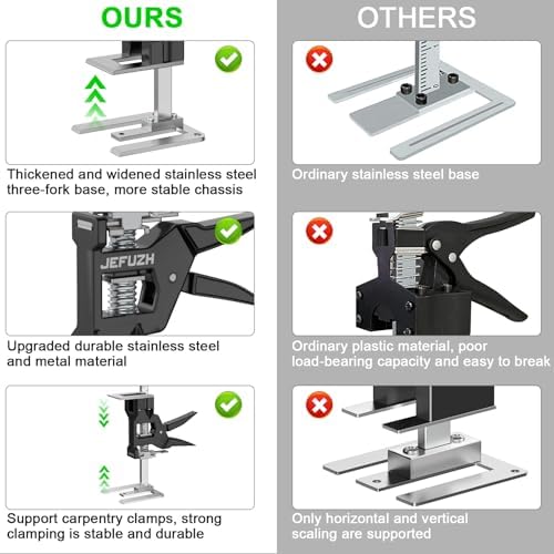 Labor Saving Arm Jack 2 Pack, 12 Inch Furniture Lifter with 440LB Capacity, Precise Descent Control for Slow/Fast Lifting, Furniture Jack for Door Positioning, Wall Tile Leveling, Sofa Moving