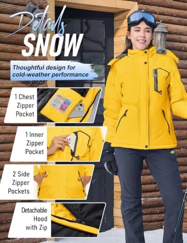 MAGCOMSEN Winter Coats for Women Ski Jackets Snow Waterproof Warm Rain Coat