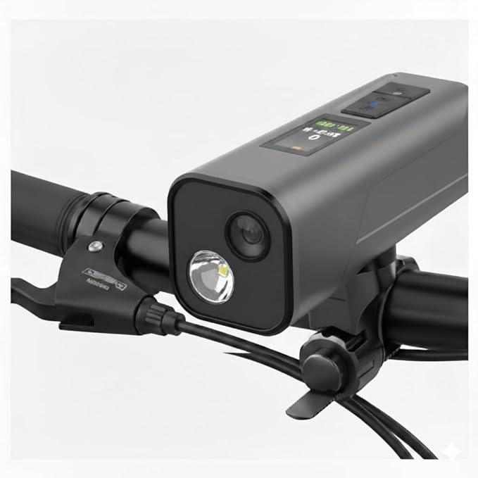 4K Bike Camera with GPS Tracking, Cycling Computer & Headlight – Spedal S1 30FPS Action Cam with 6-Axis EIS, 132° Wide Angle, Speed/Route Recording, Night Vision, IP65 Waterproof, 64GB SD Card