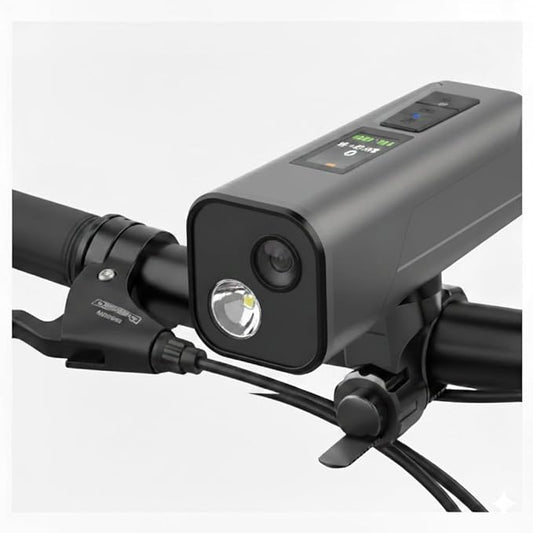4K Bike Camera with GPS Tracking, Cycling Computer & Headlight – Spedal S1 30FPS Action Cam with 6-Axis EIS, 132° Wide Angle, Speed/Route Recording, Night Vision, IP65 Waterproof, 64GB SD Card