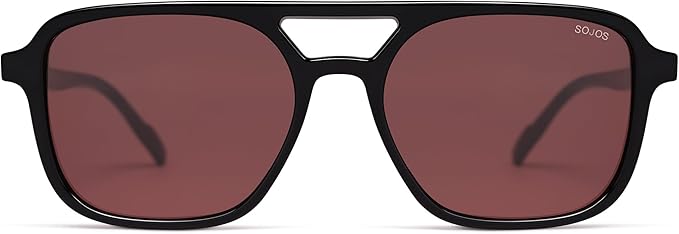SOJOS Retro Aviator Sunglasses for Women Men,Trendy Rectangle Womens Mens Shades Sun Glasses SJ2202