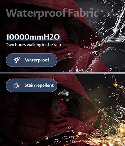 Women's 3 In 1 Waterproof Ski Jacket Windproof Snowboarding Jacket Warm Winter Snow Coat Raincoat