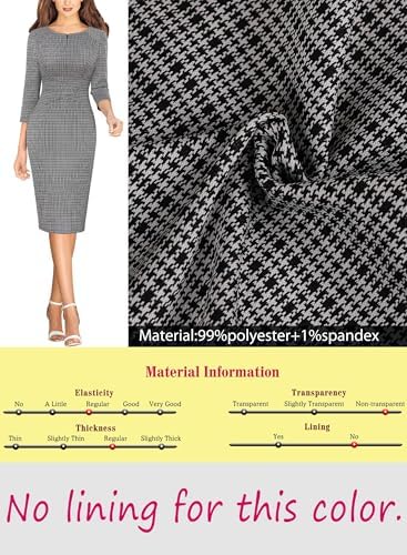 VFSHOW Womens Work Business Office Zipper Up Slim Bodycon Sheath Dress