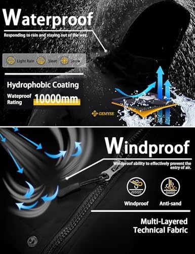 GEMYSE Women's Waterproof Ski Jacket Warm Winter Coat with Detachable Hood