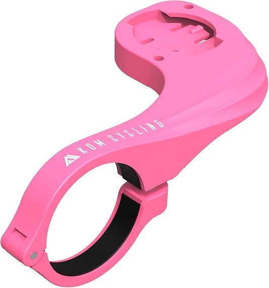 KOM Cycling Wahoo Elemnt Mount Compatible with Multiple Wahoo Computers Including The Wahoo Elemnt Bolt, Elemnt Roam, Elemnt Mini, and Elemnt - Multiple Colors 24g Out Front Computer Mount (Pink)