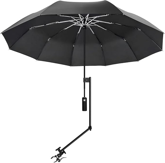 UPF 50+ Beach Umbrella with Adjustable Universal Clamp