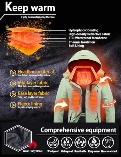 GEMYSE Women's Waterproof Ski Jacket Warm Winter Coat with Detachable Hood