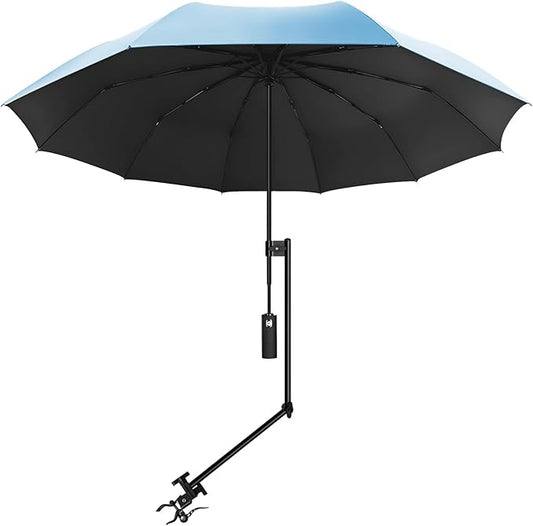 UPF 50+ Beach Umbrella with Adjustable Universal Clamp