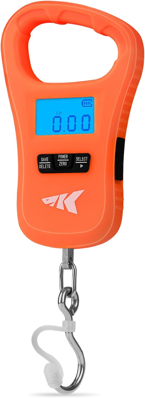 KastKing ToughTide Fishing Scale, USB Charging, 65lb Capacity, Ultra-Thin Digital Fish Scale, LCD Display, Ergonomic Handle, Fish Scales Digital Weight, Fishing Accessories for Men