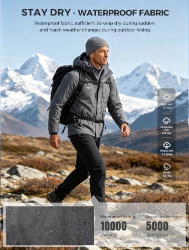 wantdo Men's Softshell Waterproof Polar Fleece Breathable Climbing Ski Coat