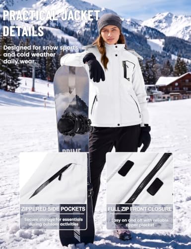 TACVASEN Women's Winter Coats Waterproof Snow Ski Jacket Warm Fleece