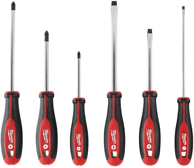 Milwaukee 48-22-2706 6Piece Phillips and Slotted Head Screwdriv Ing Set W/Magnetic Tips and Trilobe Handles